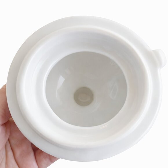 White Fluted Porcelain Teapot w/ Scalloped Rim | New Old Stock - Picture 7 of 8